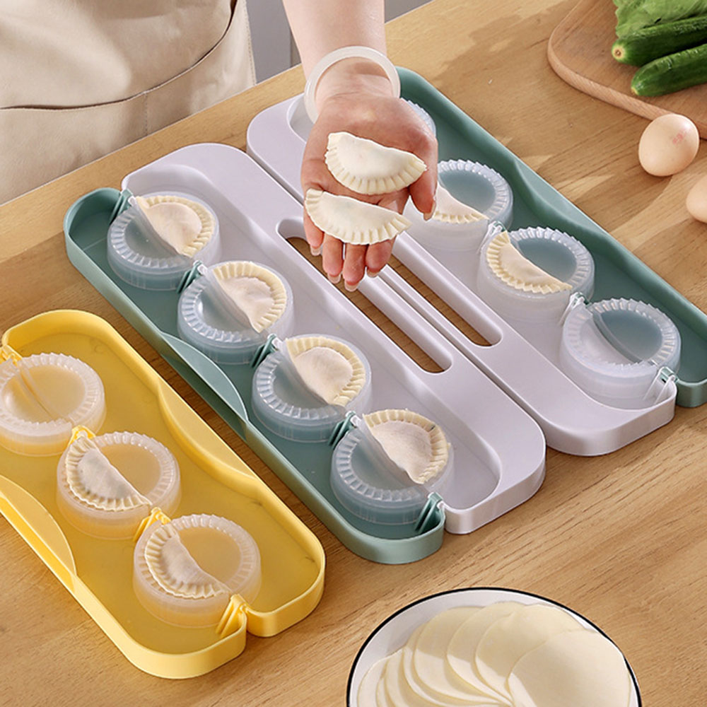 Dumpling Press Set - DIY 餃子メーカー 8 グリッドプレスラビオリ生地ペストリーパイ餃子メーカー餃子型金型ツール簡単環境に優しい餃子型