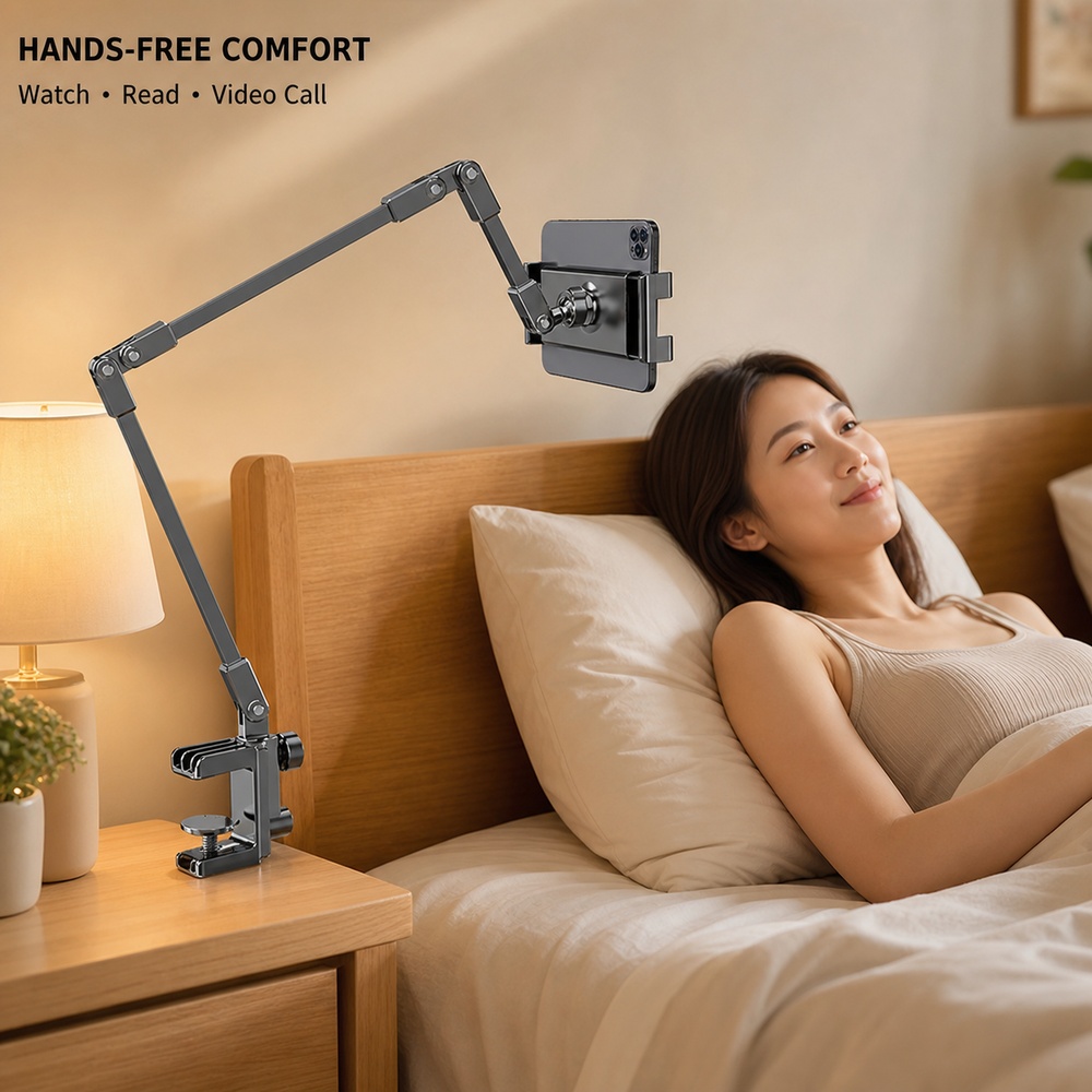 調節可能なベッド用電話ホルダースタンド、4.7～12.9イン - Taco Stand Holder のレビューと価格