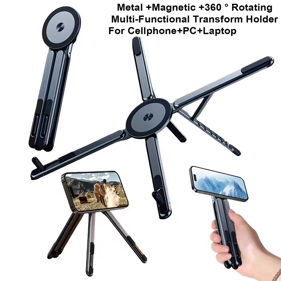 携帯電話用マグネット式ホルダー＆自撮り棒 3-in-1 折り - Taco Stand Holder のレビューと価格