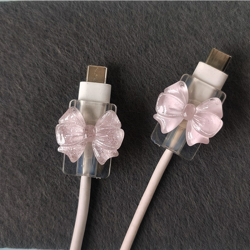 2個入り 韓国風リボン INS クリア充電器データケーブル保 - Spring Roll Wrapper のレビューと価格